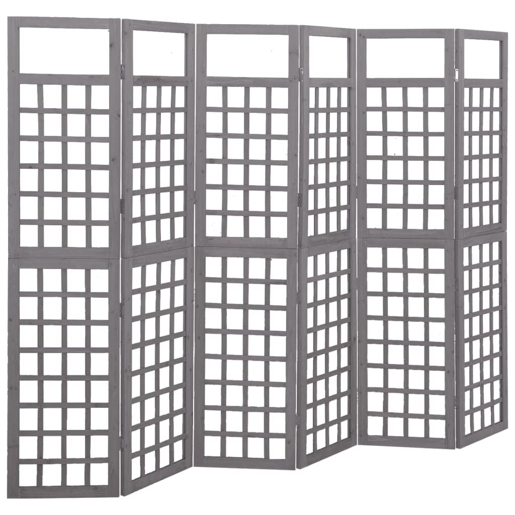 B&Q -  6-Panel Room Divider/trellis Solid Fir Wood Grey 242.5X180 Cm