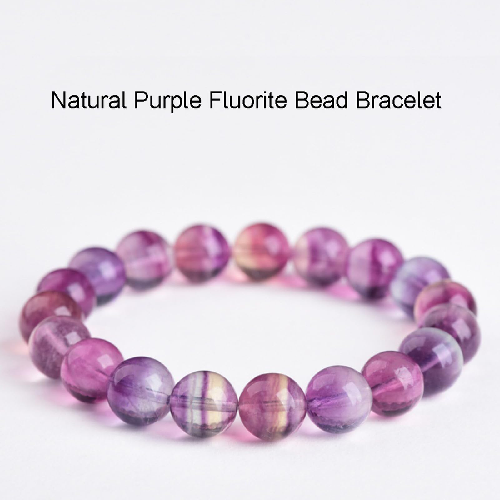 Pulsera hecha a mano fluorita púrpura arcoíris piedras de cristal natural
