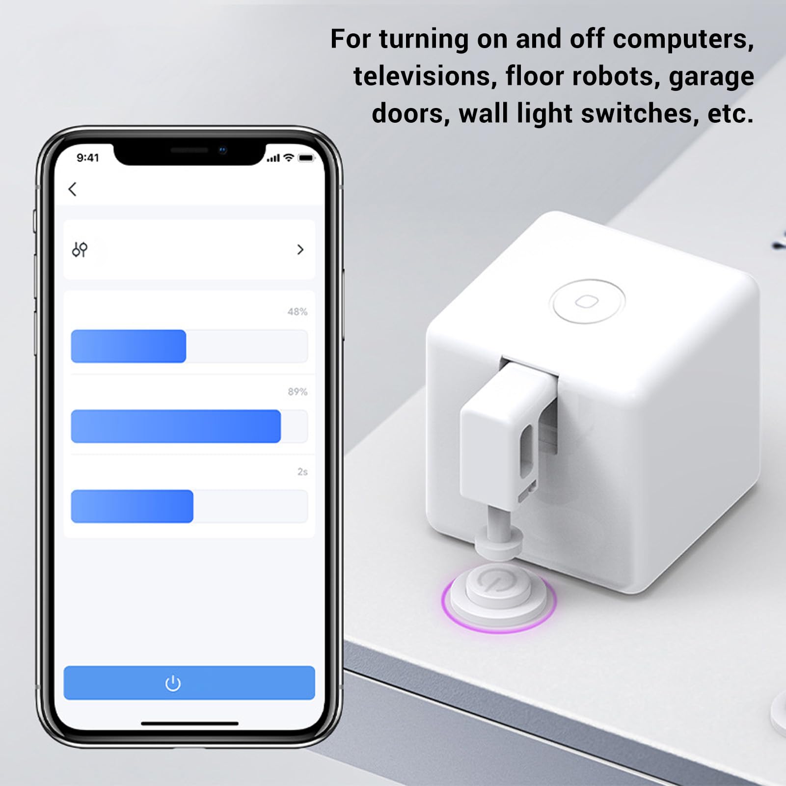 TOPINCN Pulsador Inteligente Bluetooth Blanco de Botón Táctil,