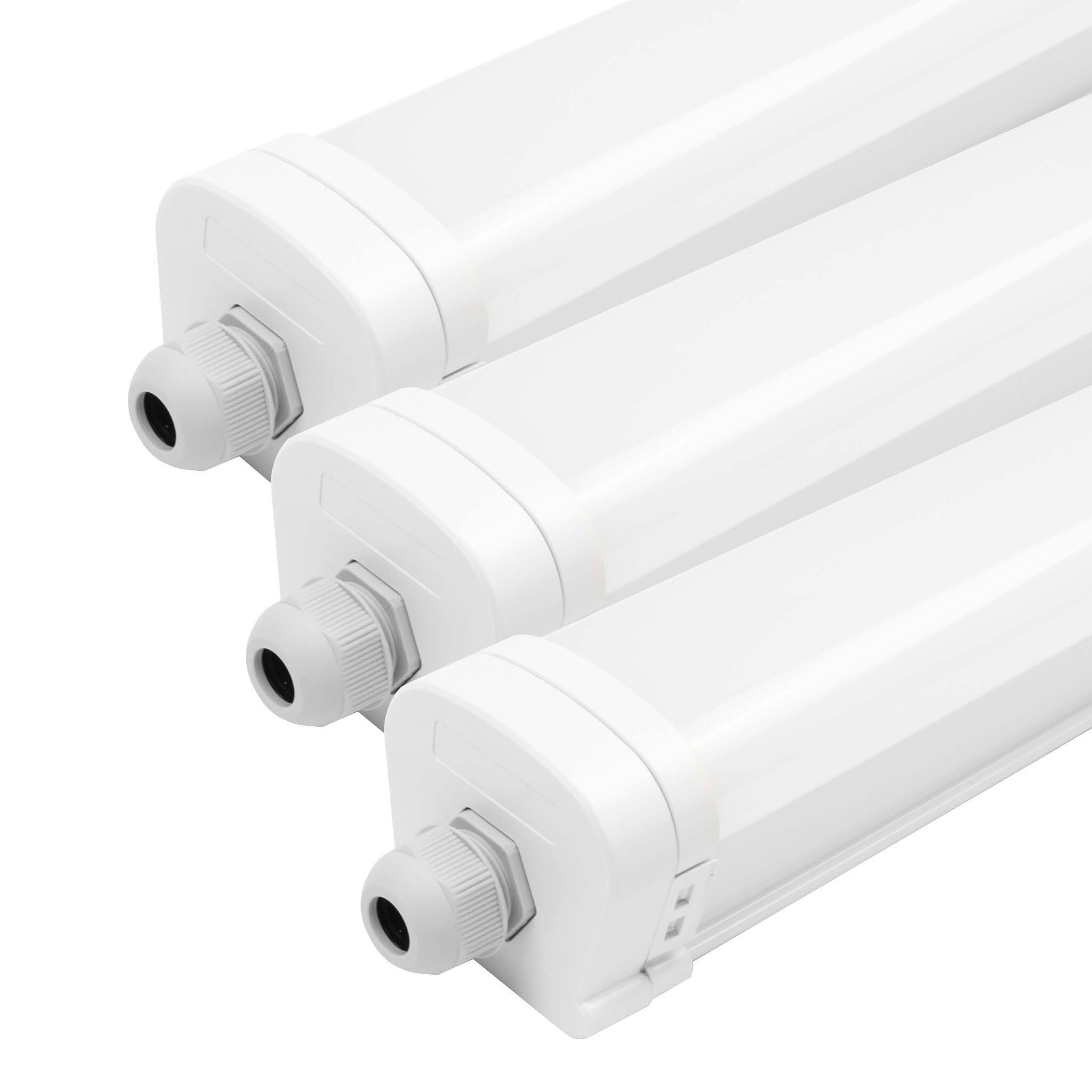 Ledvion 3-Pack LED Batten Light 2ft 20W 140lm/W 6500K IP65