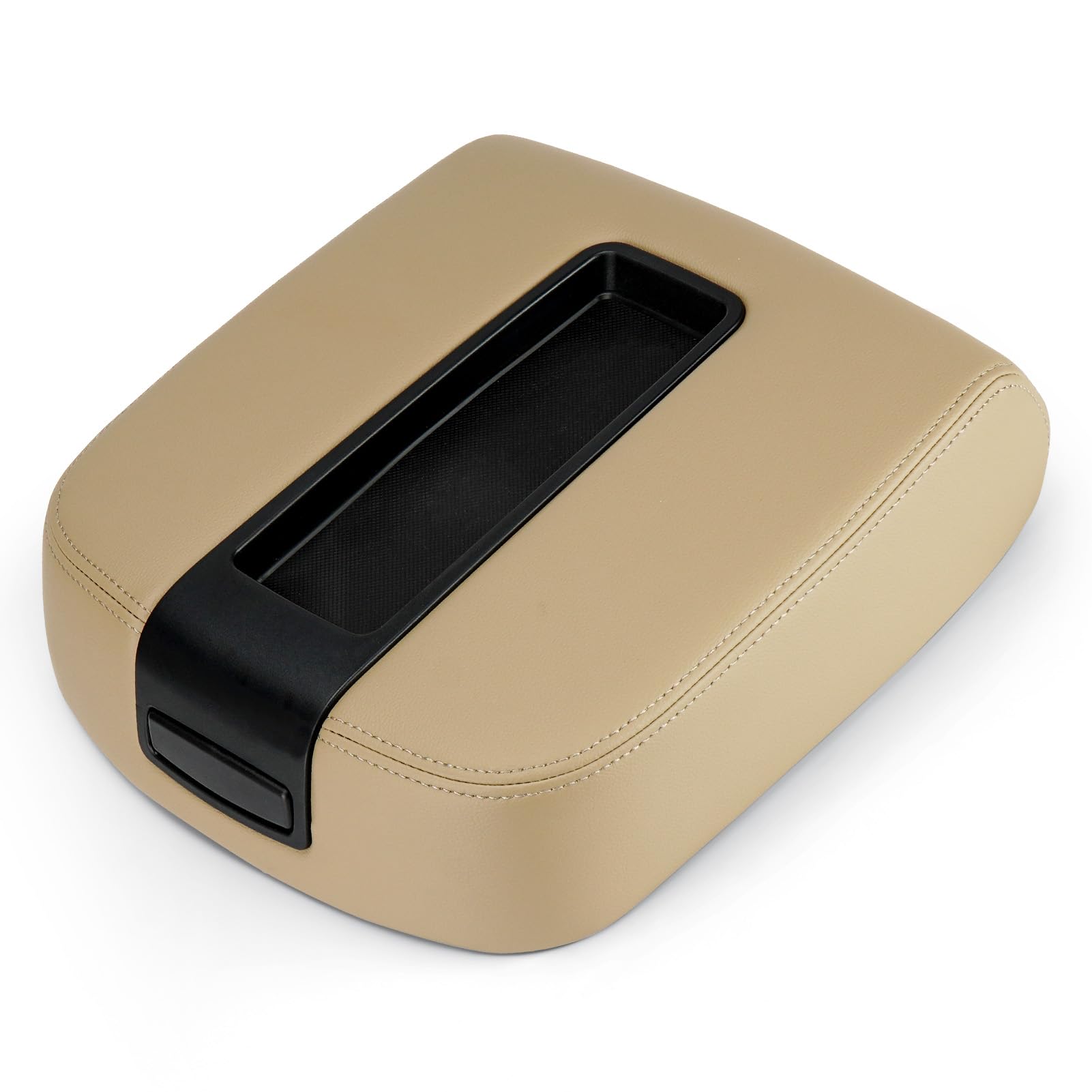 Beige Center Console Cover Armrest Lids with Base for 07-13 Chevy Avalanche Suburban Tahoe, 07-14 Silverado/GMC Sierra 1500 2500HD 3500HD, Yukon XL,