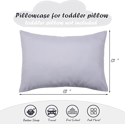 Miniatura 29 de Fundas de almohada para niños pequeños, paquete de 2 fundas de almohada que se adaptan a almohadas de 13 x 18 o 12 x 16 pulgadas, funda de almohada