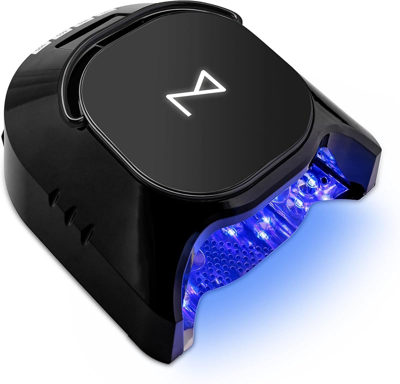 GlowPro 86W UV LED Nail Curing Lamp, Wireless, Cordless | Black | Hybrid Rechargeable Nail Dryer | For Gel Nails, Manicure & Pedicure