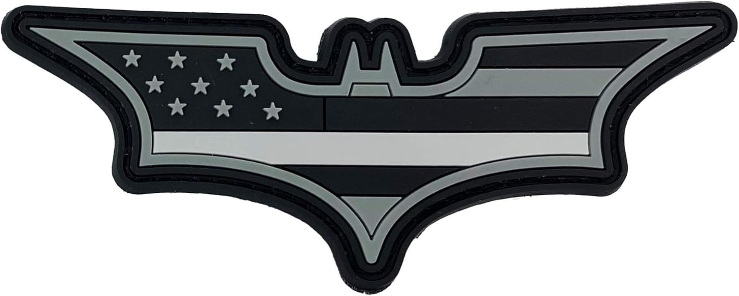 LEO Challenge Coins CL4-13 Batman Inspired Thin Gray Line Corrections CO PVC Patch Hook and Loop Back Correctional Officer