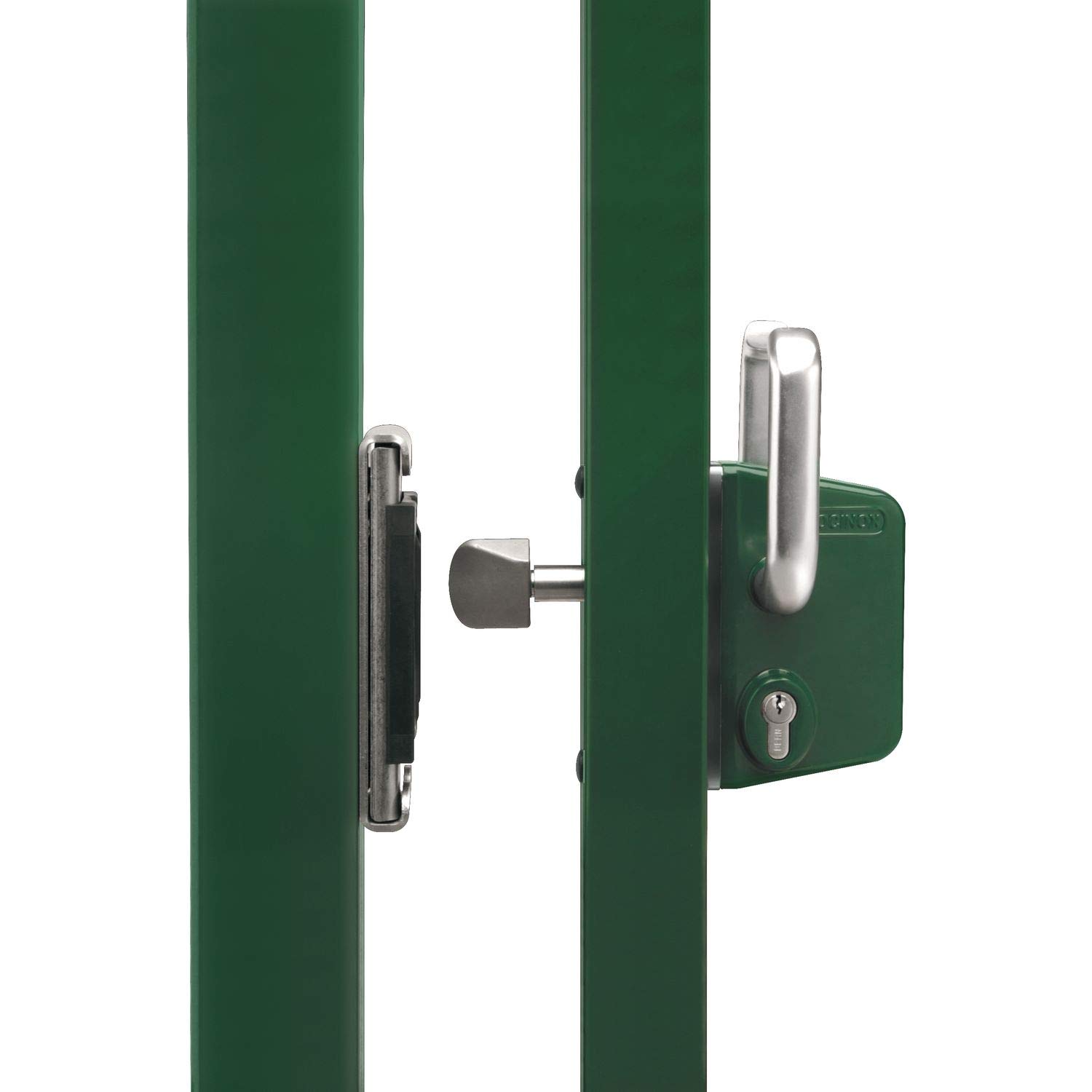 LOCINOX LSKZ4040U2LZILVVSZS Schiebetorschloss LSKZ4040U2L, für 40 mm Vierkantrohr, Aluminium silberfärbig, Silber