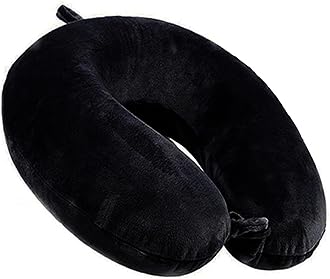 Travel Pillow - Memory Foam Neck Pillow Support Pillow,Luxury Compact & Lightweight Quick Pack for Camping,Sleeping Rest Cushion (Black)