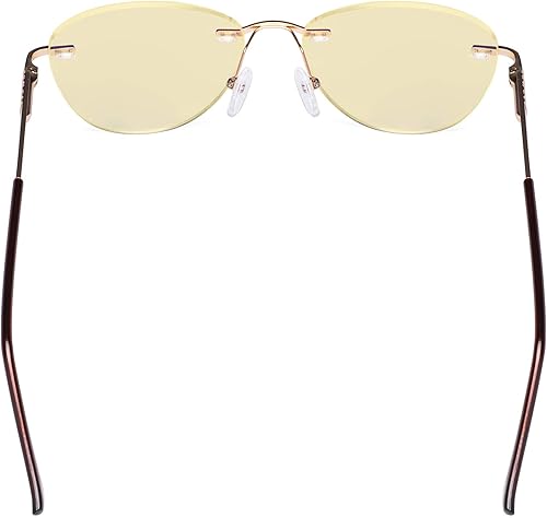 Vista 4 de CessBlu Ladies Cat-eye Blue Light Blocking Glasses Anti Glare UV Rimless Computer Eyeglasses for Women Reading Screen
