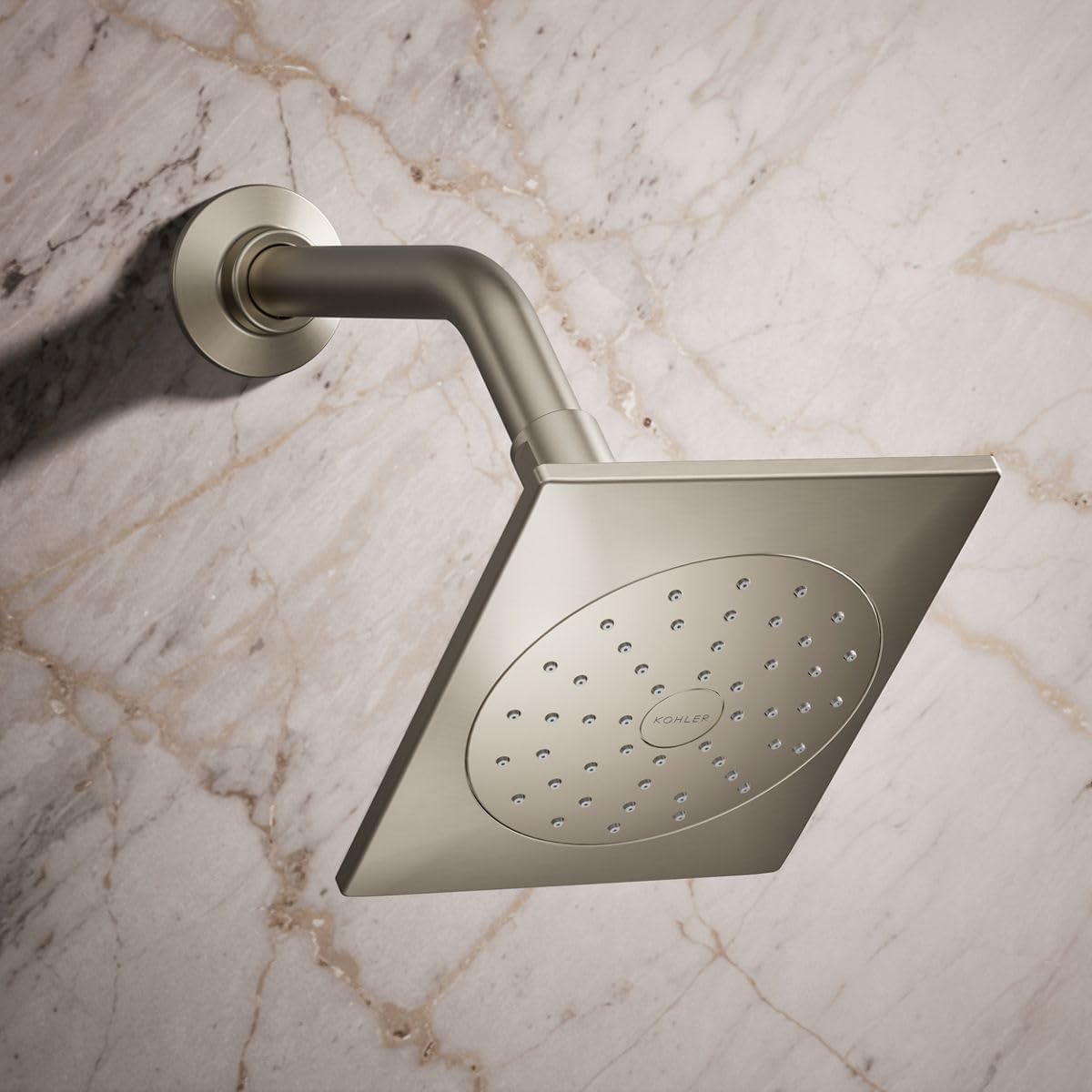 Vibrant Brushed Nickel Wall-Mounted Rain Showerhead