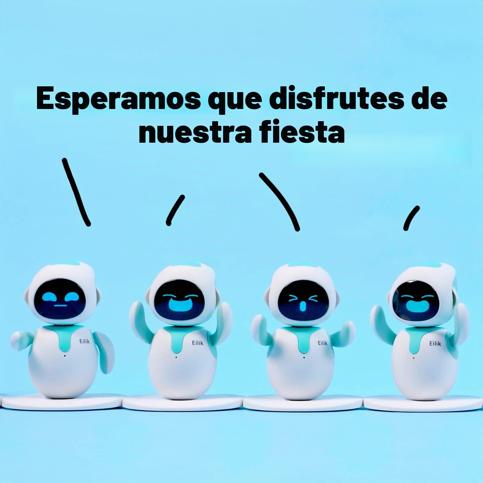 Eilik Azul - Robot Mascota Juguete Inteligente Interactivo: Compañero para Casa y Trabajo, con Software de Última Generación - Juguete Sensorial y Robot Que Habla, Regalo para Niños y Adultos