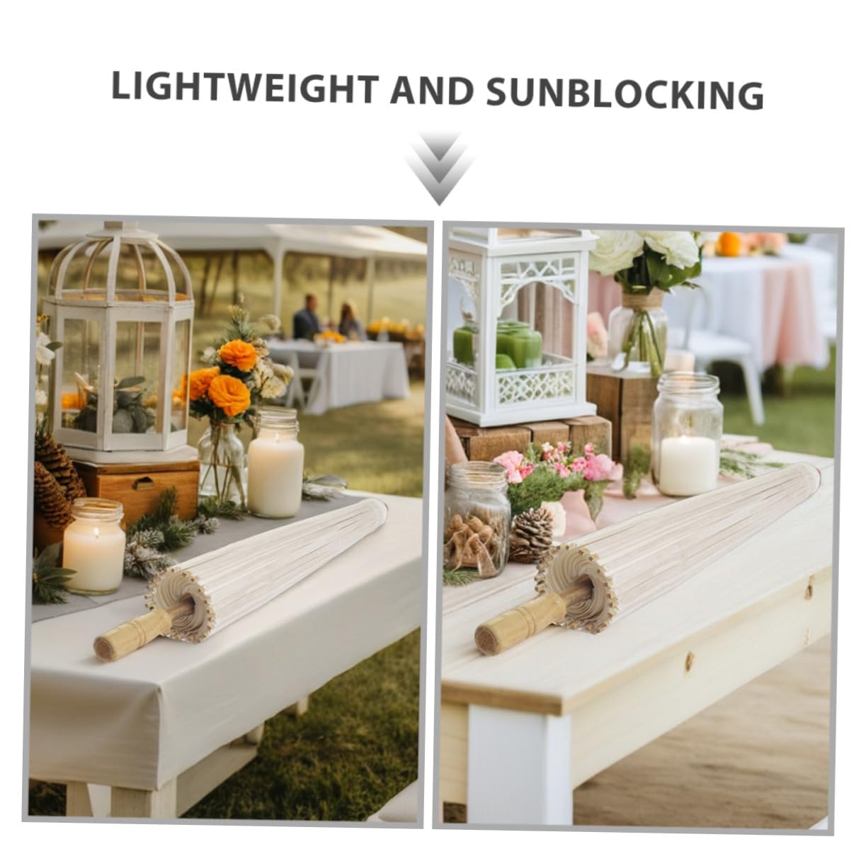 Healvian 2 Stück Weißer Handbemalter Papier-Sonnenschirm Chinesisch-japanischer Hochzeits-papierschirm Dekorativer Parasol für Brautparty Uv-Schutz Leicht und Tragbar für Fotoshootings und
