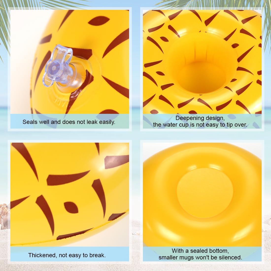 15 Porte-Gobelets Gonflables Pour Piscine – Sous-verres Flottants – Avec Pompe – Formes Et Couleurs Variées