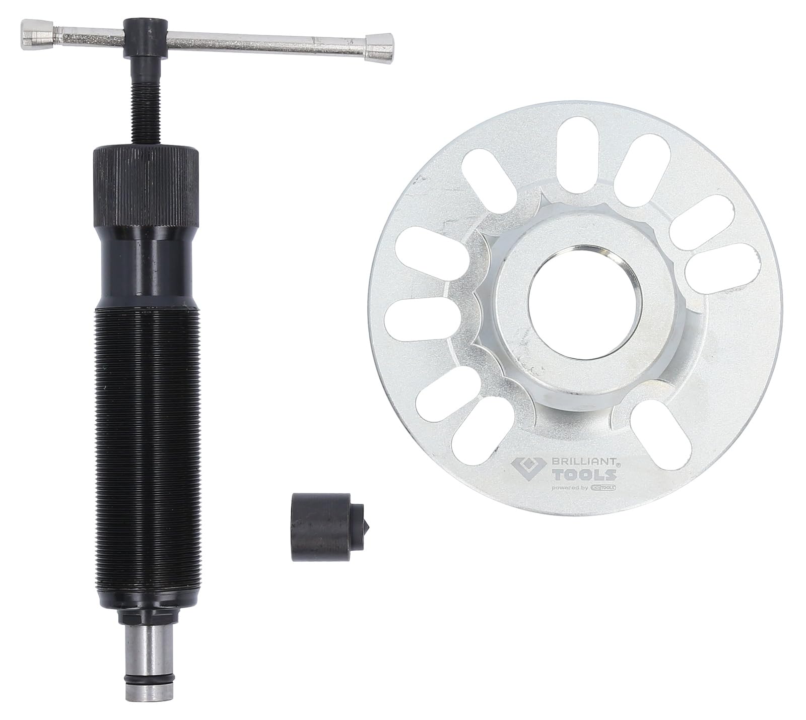 BRILLIANT TOOLS BT671250 Extracteur hydraulique pour moyeux, 98 mm - 12,5 cm [Powered by KS TOOLS]