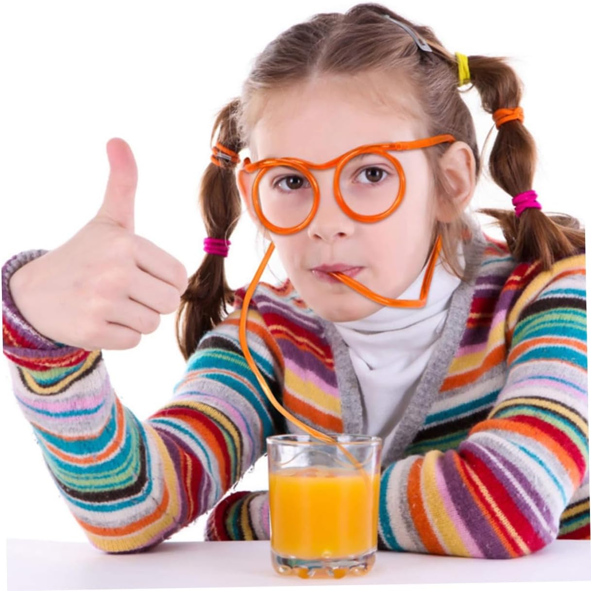 OUNONA 24pcs DIY Glasses Straws Set Funny Eyewear Drinking Straws for Parties Reusable and Colorful Party Supplies Random Color