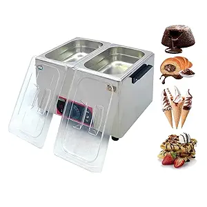 ADORMA CM 15 DBL 600 W Chocolate Melter (1.5x2) 3 KG Chocolate Capacity, Food Grade Stainless Steel Body with 1 Year Warranty