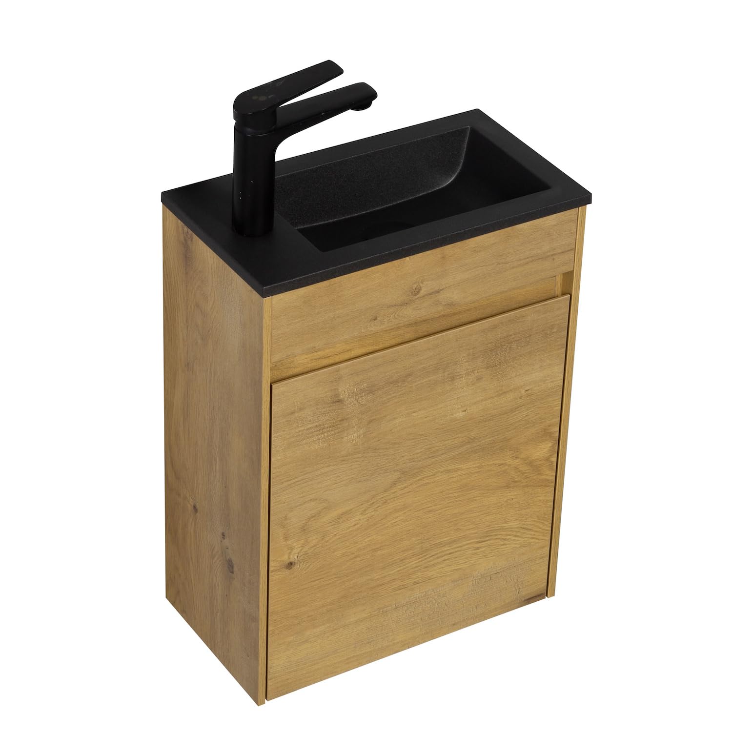 Badplaats B.V. Meuble de Salle de Bain Sinta 40 x 22 cm Chene lavabo Noir - Armoire de Rangement Meuble lavabo evier Meubles
