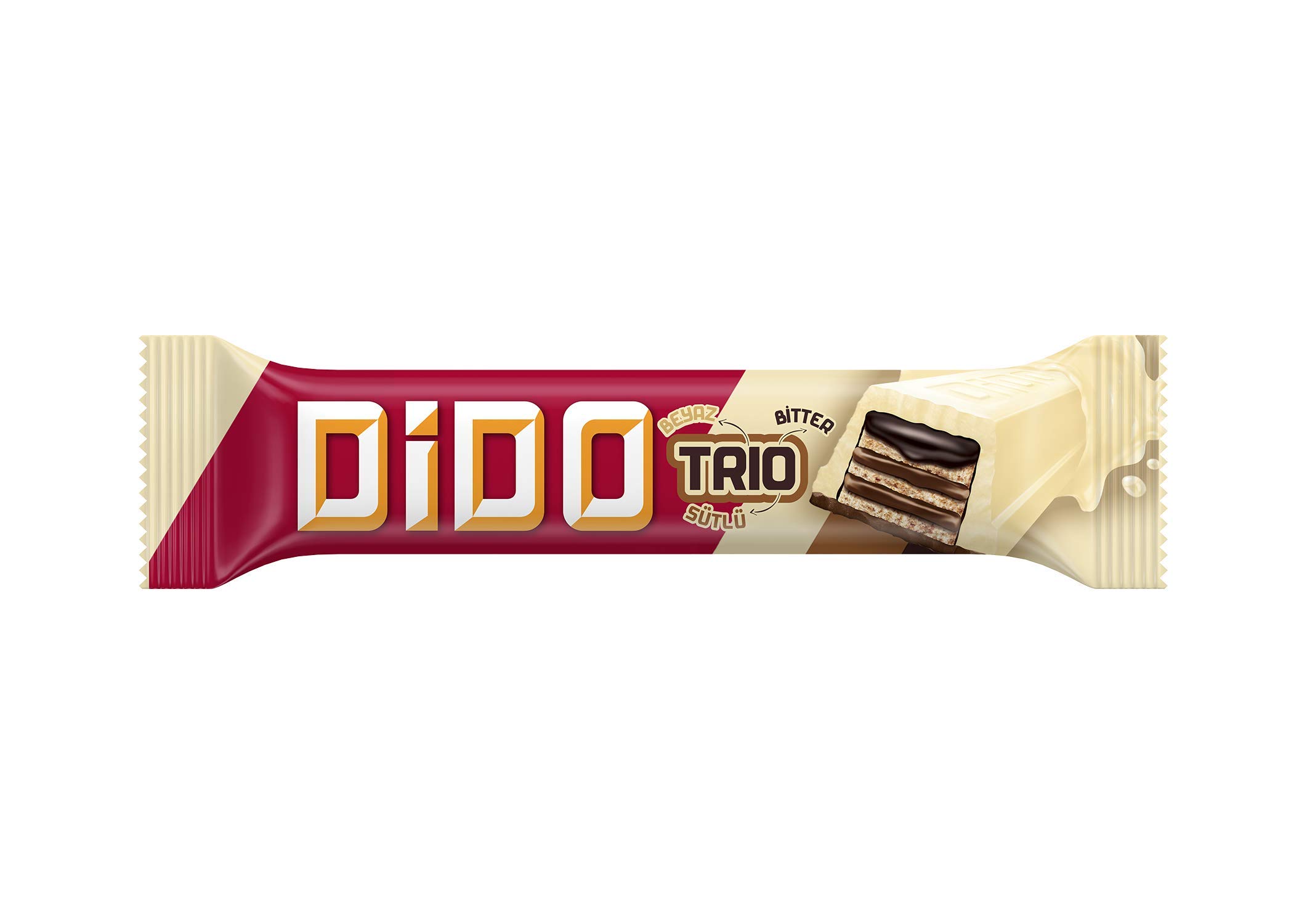 ÜLKER Dido Trio Beyaz Sütlü Bitter Çikolatalı Gofret, 36.5 Gr