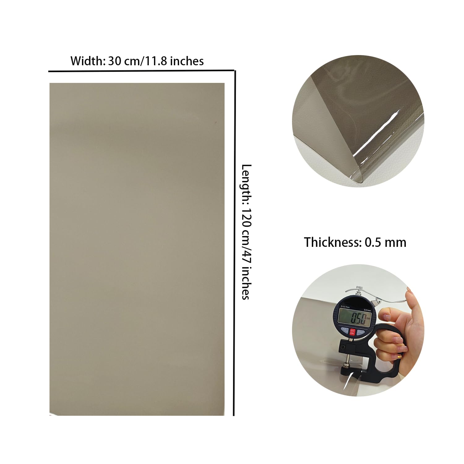 KELUBATU 30 x 120 cm Transparent PVC VinylRoll - Image 3