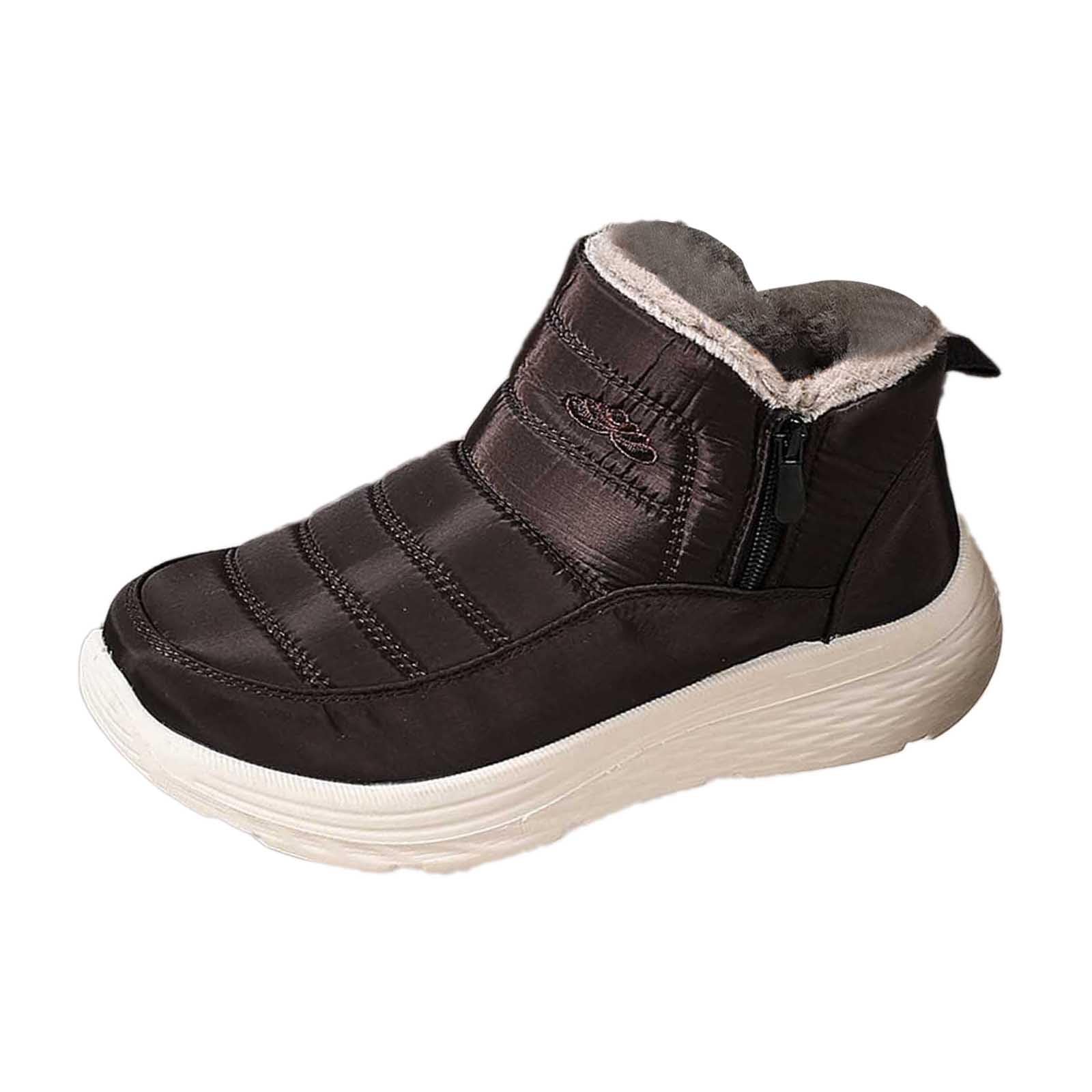 Apres Ski Femme Bottes De Neige Fourrées Apres-Ski Bottines Chaussures D'hiver Hiver Pour Snow Boots Chaudes Botte Bottine Chaussure Randonnée Grand Froid Chaude Après Imperméable Glacia Barefoot