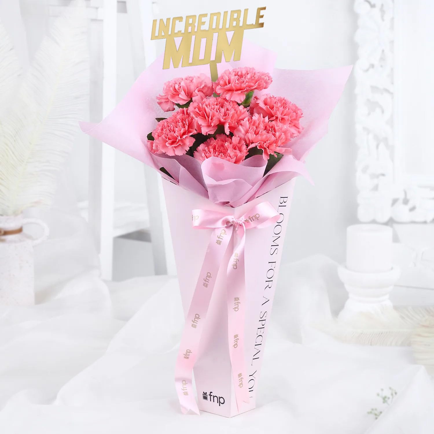 FNP Pink Carnation Bouquet for Mom | Fresh Flower Bouquet for Mother’s Day | 7 Carnation-image-3