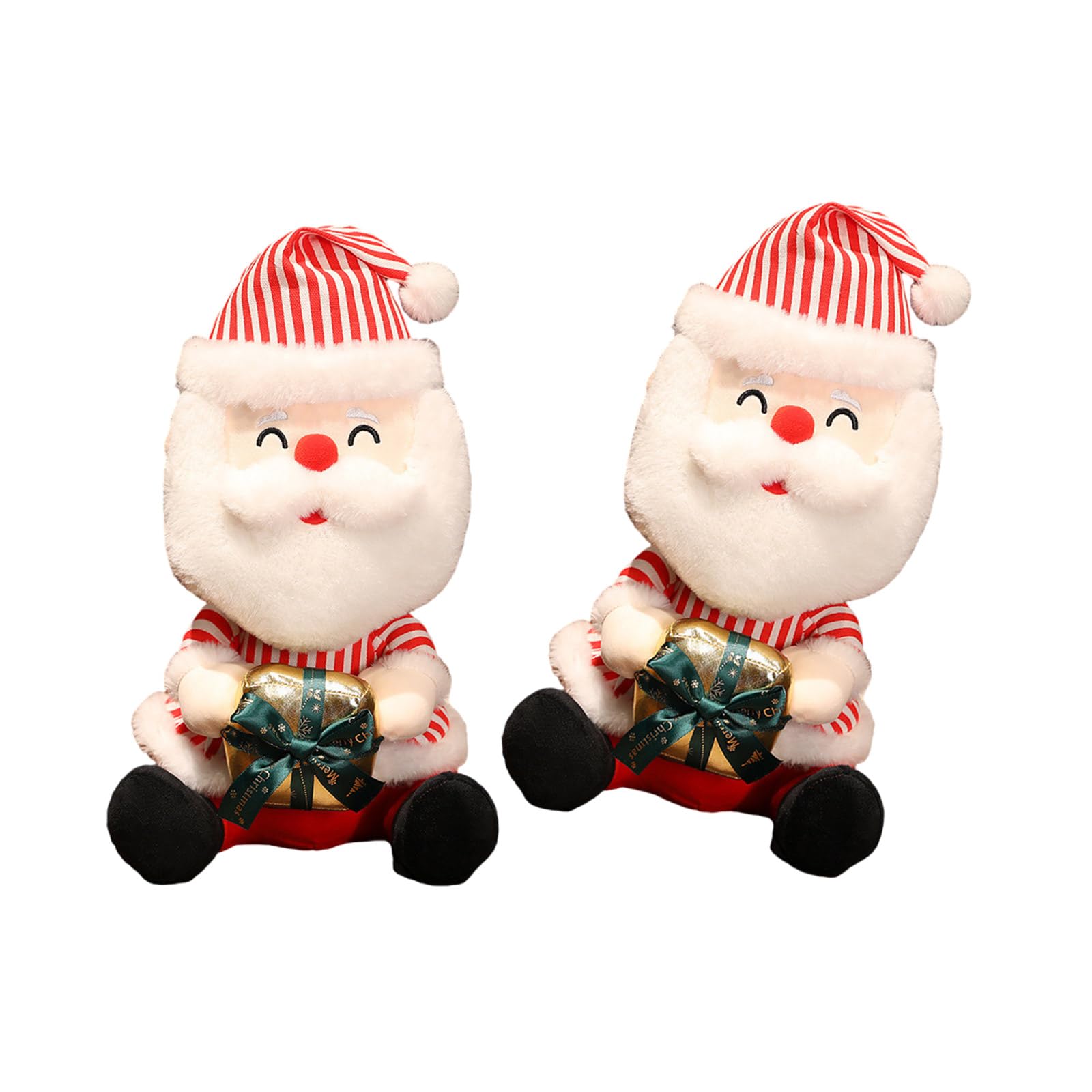 Msioytog Santa Plush Dolls Holding Gift Box Unique Santa Figure with Gift Box Display Ornament Enhances Holiday Spirits Plush Dolls