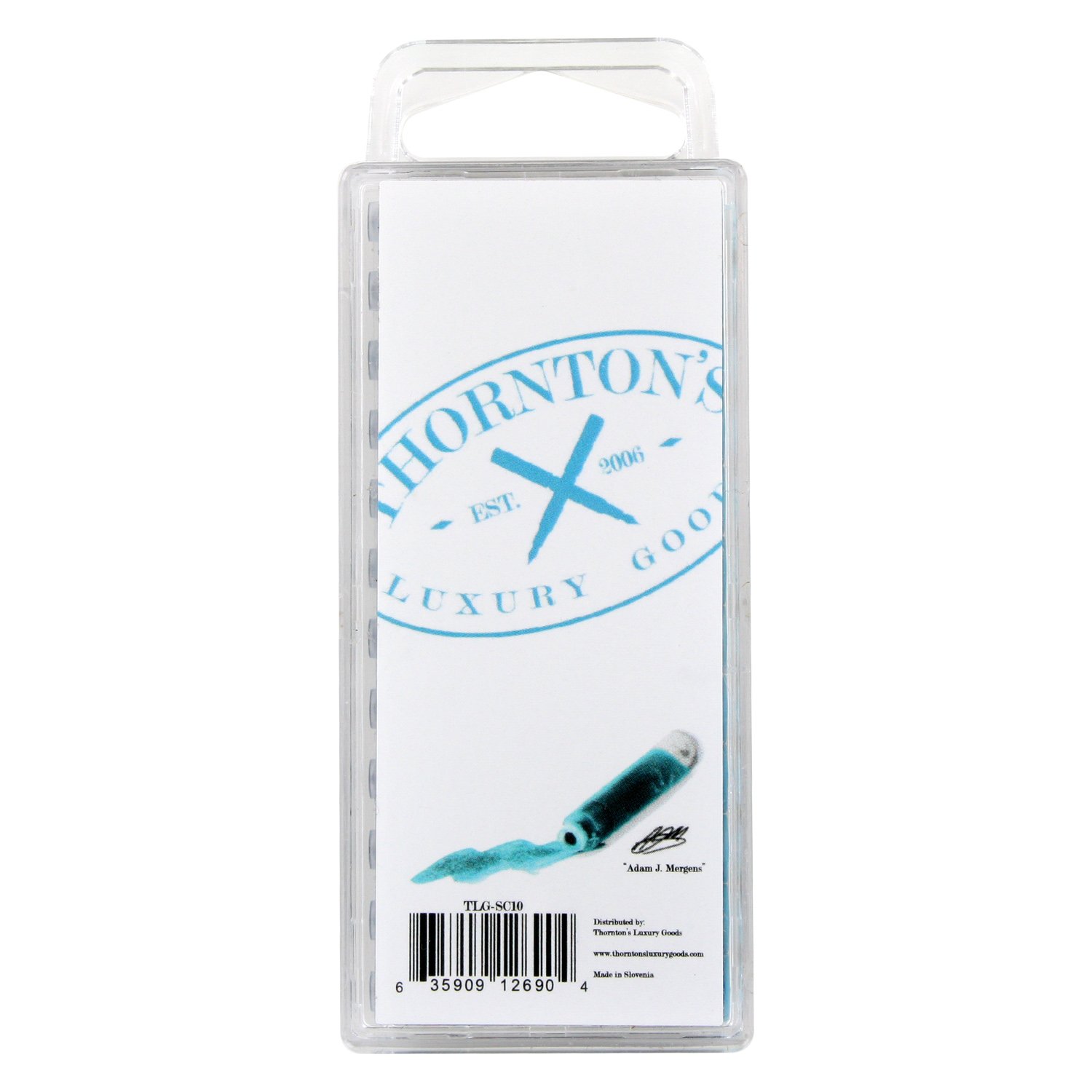 Thornton's Short Standard International wkłady atramentowe do piór wiecznych, turkusowy, 12 sztuk