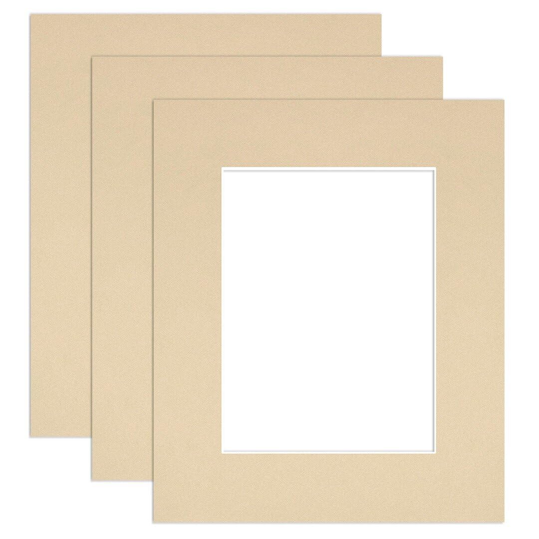Procut Global 12x10" Ivory Picture Mounts to Fit 8x6" Aperture - Precision Cut Cardboard Photo Mount - Ideal for Frames, Prints, Artwork & Certificates - Sizes & Colours Available - 3 Pack
