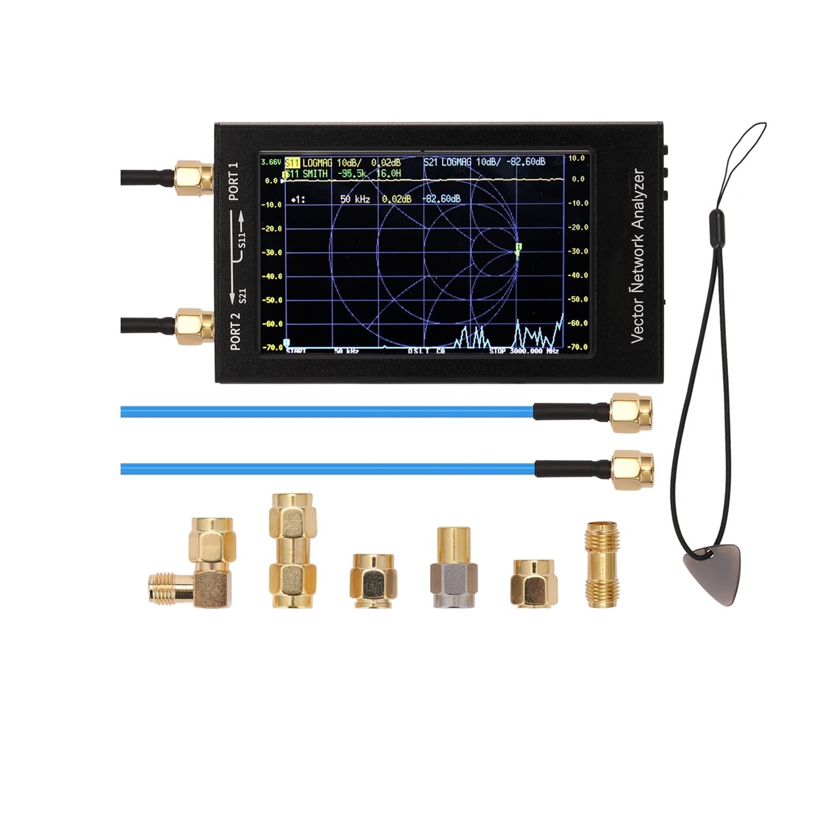 Analizador de espectro, V2 Vector Network Analyzer digital VNA Ensayador Mf hf VHF UHF USB Analizador de antena lógica onda estacionaria(S-A-A-2)