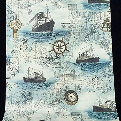 Moyishi Vintage Floral Flower Paper Peel & Stick Shelf Liner Dresser Drawer Sticker 17.7''x78.7'' (Boat) - Image 3