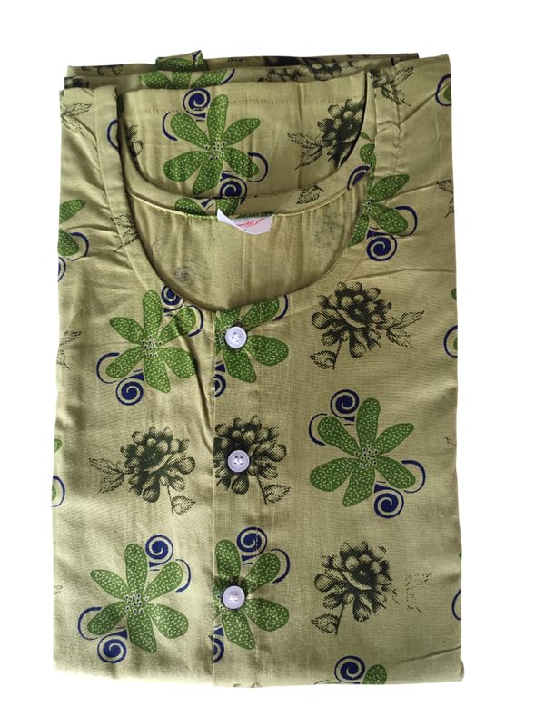 Image of MENMAII Women's [Free Size] Full Open /Front Buttoned [a Kind of Adaptive Clothing] Multipurpose Nighty for Maternity /Pregnancy /Elderly /Patient /Feeding /Hospital Purpose Nighty