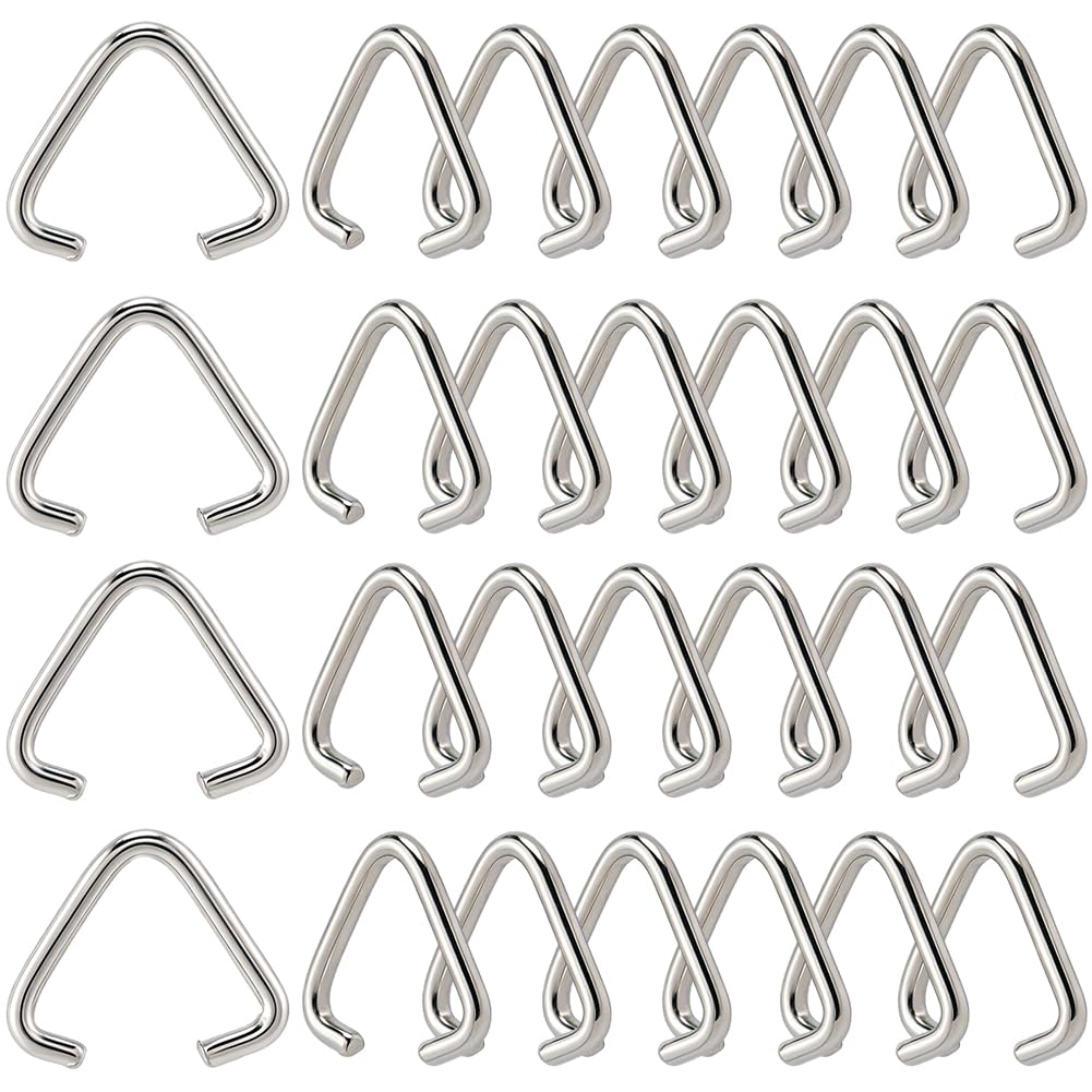 SOFPLATE 1 Box 300Pcs Silver Triangle Jump Rings Pinch Ring Clips Metal Triangle Open Hang Drops Split Bails Hook Connectors Link Findings for Jewellery Making Pendants Earrings Necklace DIY Craft