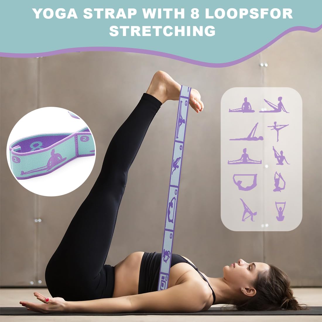 Élastique Musculation, Elastique Sport 8 Niveaux de Forces Bande Elastique Musculation, Elastique Sport Fitness Musculation pour Yoga Pilates