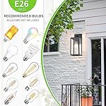 MAXvolador Outdoor Wall Sconce, Exterior Waterproof Wall Lantern Light Fixtures, Black Porch Lights with Toughened Glass Shade, Anti-Rust E26 Socket Front Door Wall Mount Lighting, 2 Pack - Image 3