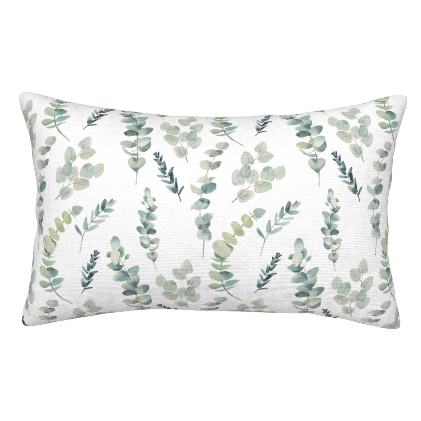 Soft Plush Pillow Cover For Sofa & Bed, Eucalyptus Leaves, Standard Furry Throw Pillow Case 50x75 cm, Decorative Cushion Cover For Bedroom Living Room Decor, Hidden Zipper Pillowcases For All Seasons