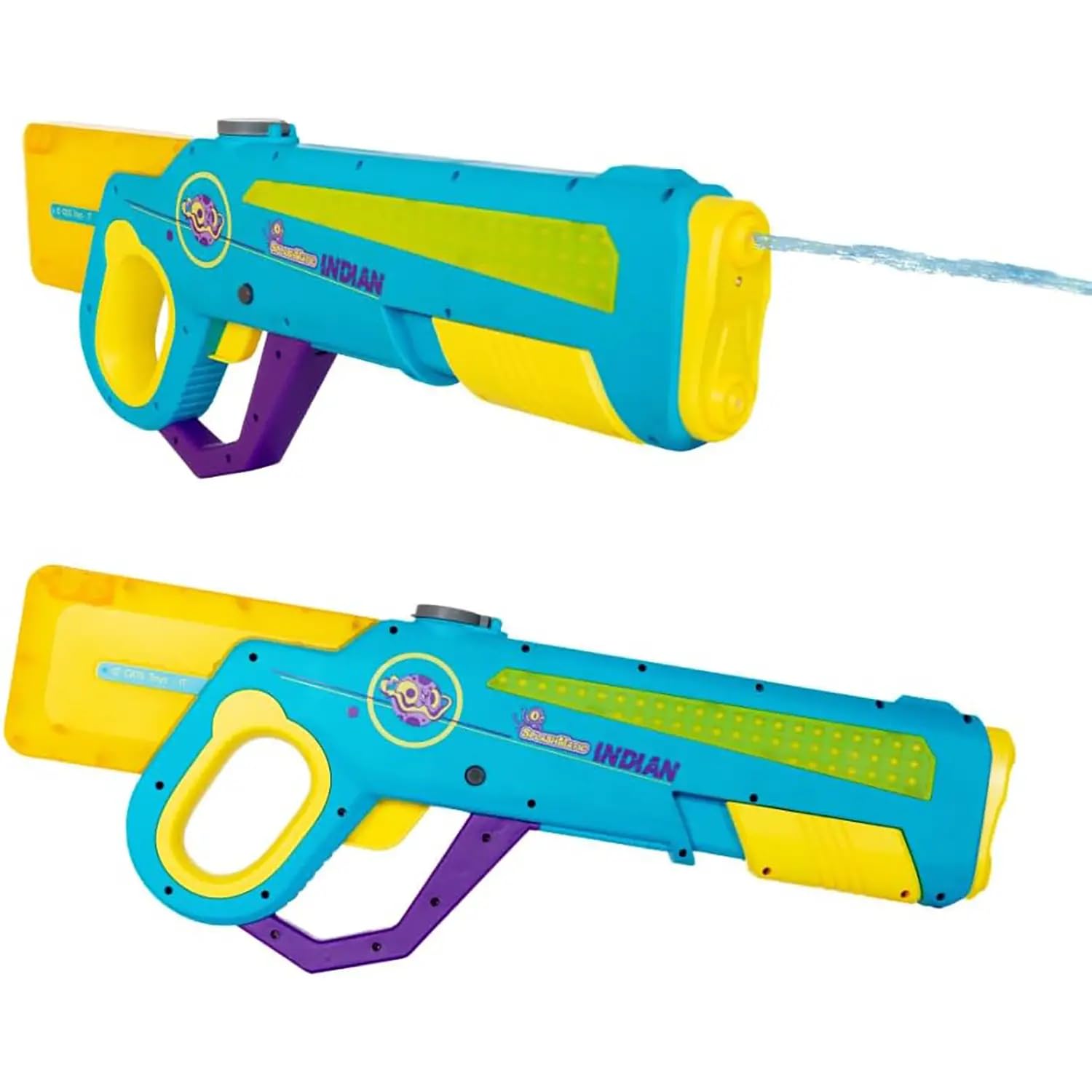 ODS - Splashmatic Indian - Pistola ad Acqua Automatica con Luci, Ricarica USB-C, Serbatoio 1000 ml, Gittata 8-10 m, Funzionamento Manuale e Automatico con Autopescaggio, 60 cm