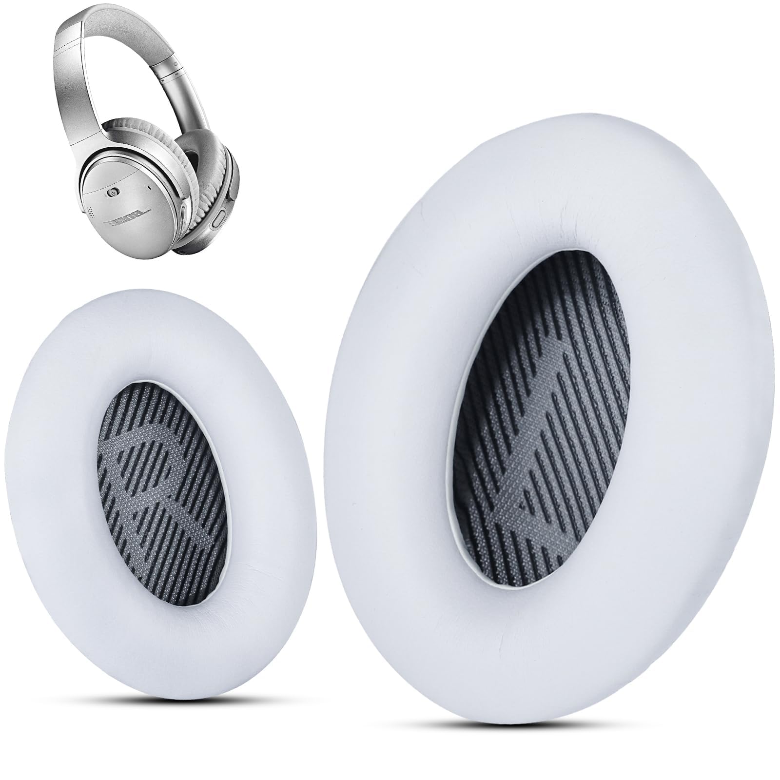 Krone Kalpasmos Earpads for Bose QC35 Replacement, Rose Gold Style White