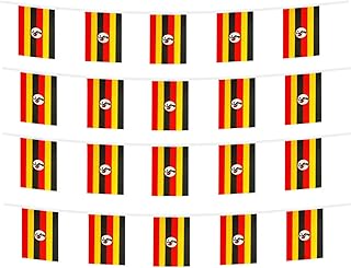 Uganda Banner Flag String, Uganda Mini Flag Small Banner, for Party, Shops and Bars Decorations, And International Day Celebrations. (Uganda)