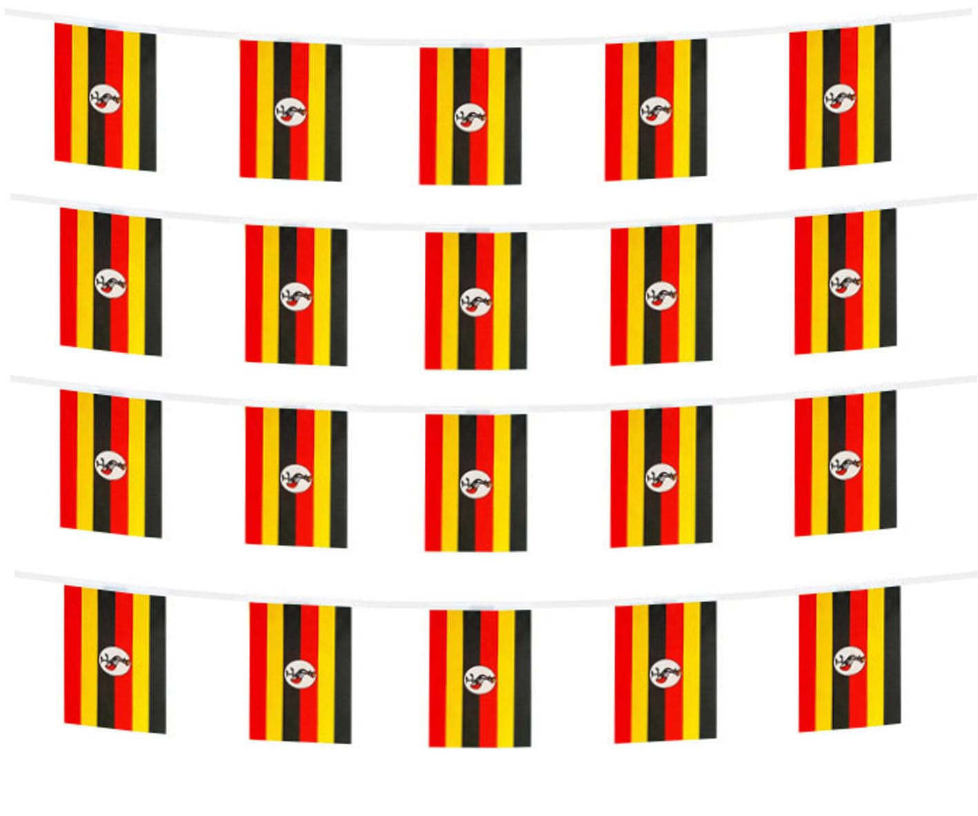 FFILL Uganda Banner Flag String, Uganda Mini Flag Small Banner, for Party, Shops and Bars Decorations, And International Day Celebrations. (Uganda)