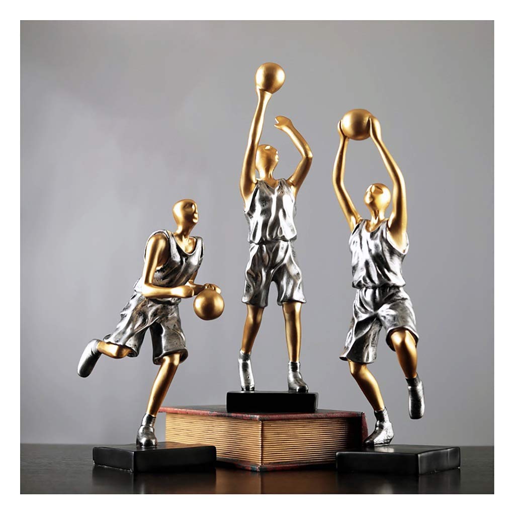 WYH Ornament Home Office Decor Figurines Home Decorations Basketball Sculpture Contemporary Decor Gifts Indoor Small Statue Home Decir (Color : Set3)
