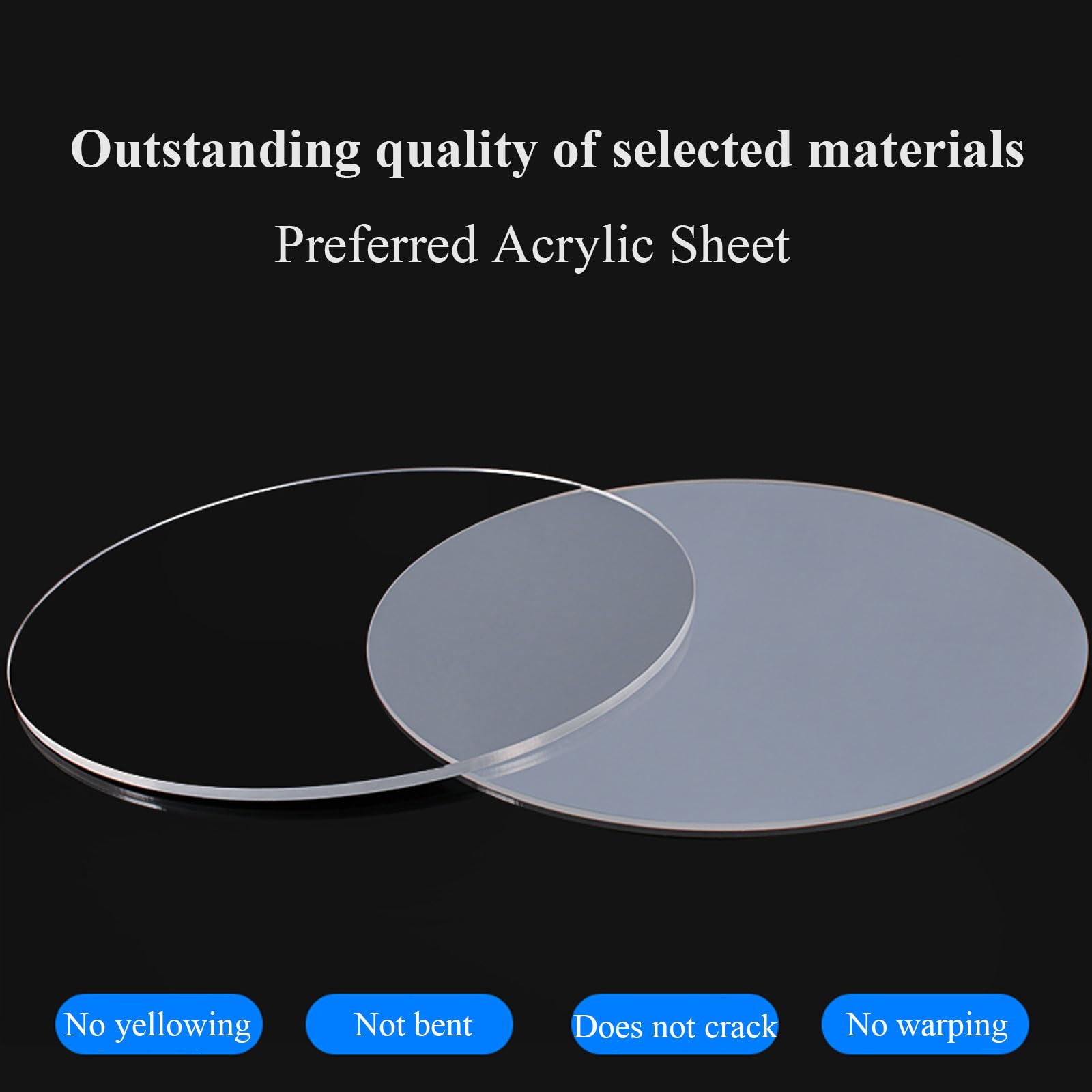 Acrylglas Platten 4 Stück Acrylplatten, 8 mm runde klare Acrylplatten, transparente Acrylscheiben für Bilderrahmen, Malerei, Bastelprojekte, Durchmesser 200 mm