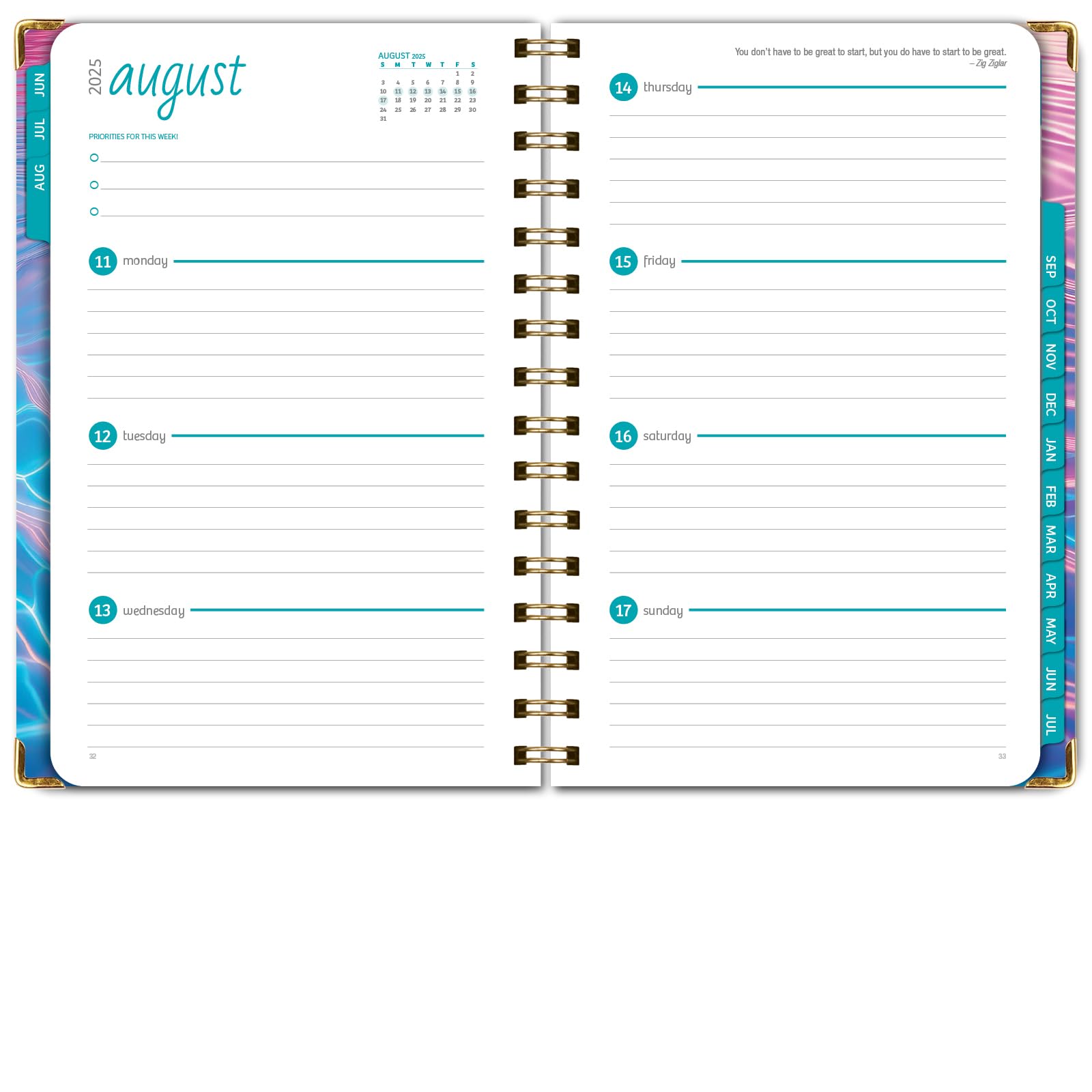 Hardcover Academic Year 2025-2026 Planner: June 2025-July 2026, 5.5x8", Watercolor Butterflies