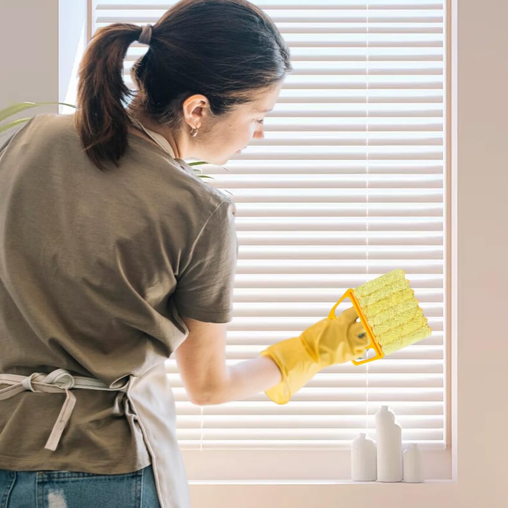 hoehew 4 herramientas limpiadoras de persianas, 2025 de microfibra veneciana de 7 dedos, herramientas de limpieza de polvo para persianas de ventanas, aire acondicionado, persianas de madera de vinilo
