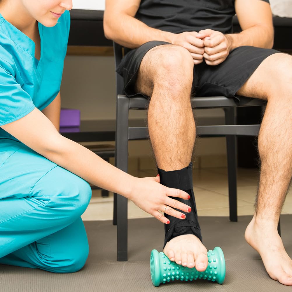 flintronic Bandaż na staw skokowy, 1 szt. Regulowana opaska na stopę z odpinanym stabilizatorem, stabilizacja i ochrona, oddychający bandaż na staw skokowy do zwichnięć, rehabilitacja po urazie, sport
