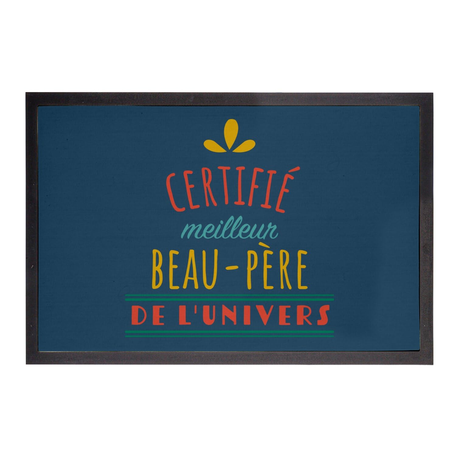 Paillasson bleu Meilleur Beau-père 60x40cm pour entrée de maison