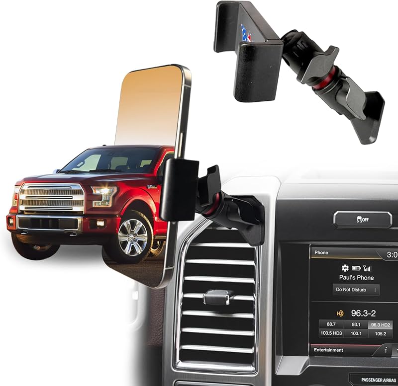 Suporte de Celular para Saída de Ar Ford F150, Expedition e F250 Super Duty em Alumínio Batdiary DMBAT0012