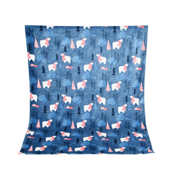 Image of Florida All Season AC Baby Blanket Swaddler Wrapper Flannel Soft and Comfortable for 0-5 Years Babies with Adorable Prints and Designs (Bear Blue)