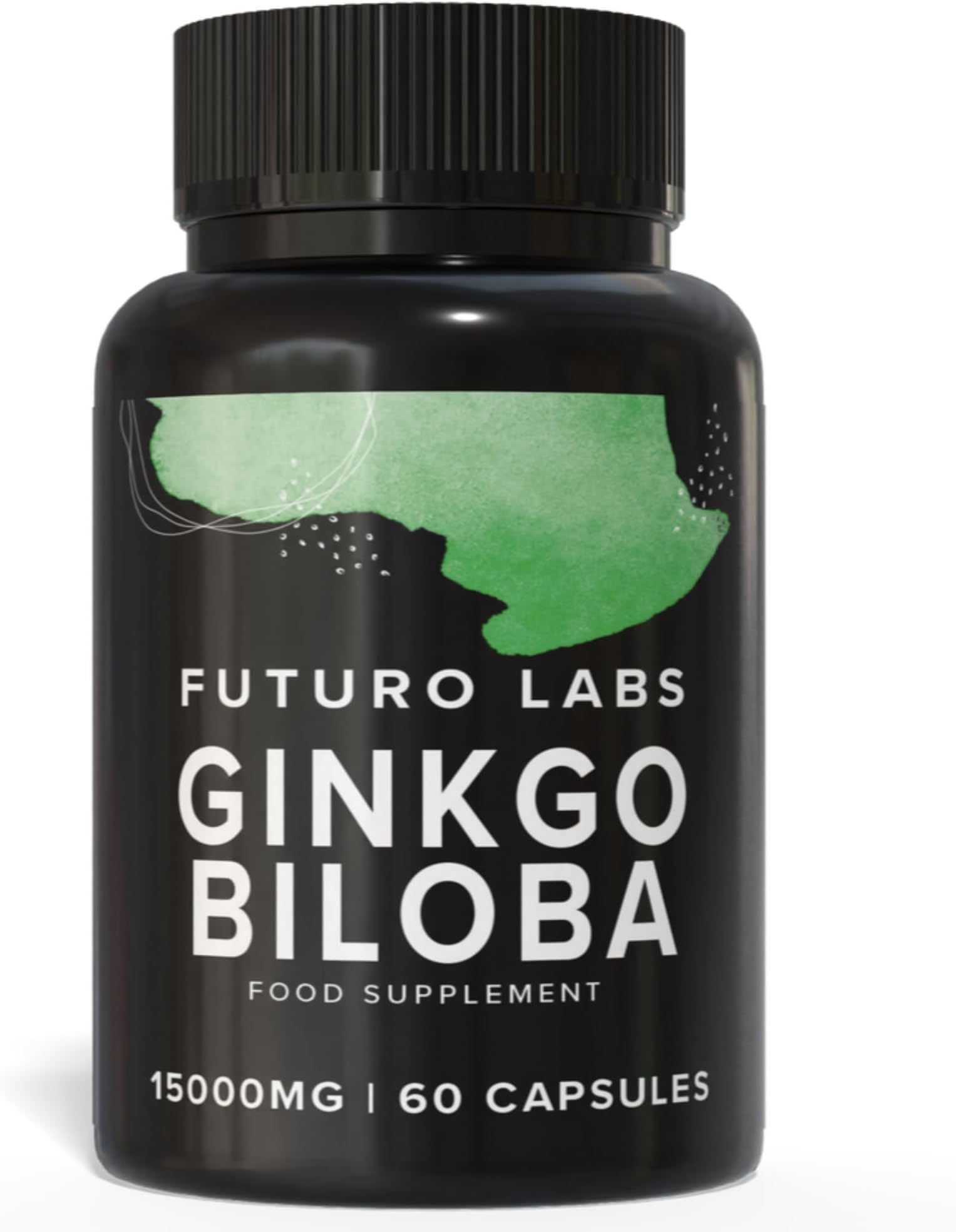 Ginkgo Biloba Capsules 15,000mg - 60 Capsules (2 Months Supply) - Standardised Leaf Extract - High Strength, Vegan, Lab Tested & Gluten Free - Made in the UK