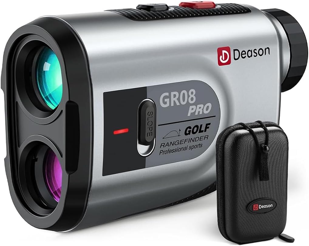 Golf Rangefinder with Slope, Golf Laser Rangefinder with Bag, 1300 Yards Rechargeable Range Finders Golfing with Flag Lock Vibration,LED Optical Lens7X Magnification,Speed Mode (Grey)