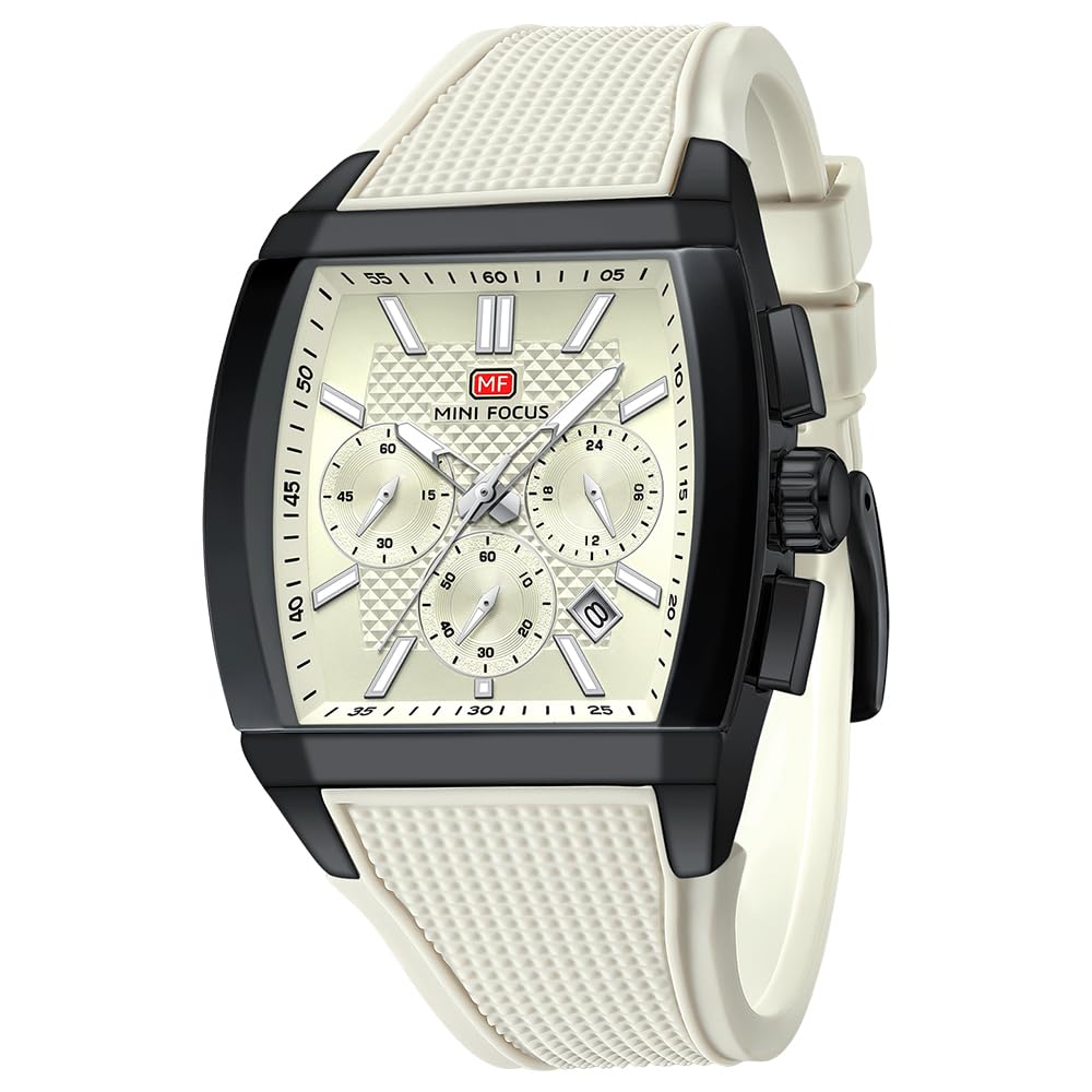 Men's Watch Analog Fashion Wrist Watch, Tonneau Watch for Men with Chronograph,Ideal for Sports Enthusiasts and Daily Wear