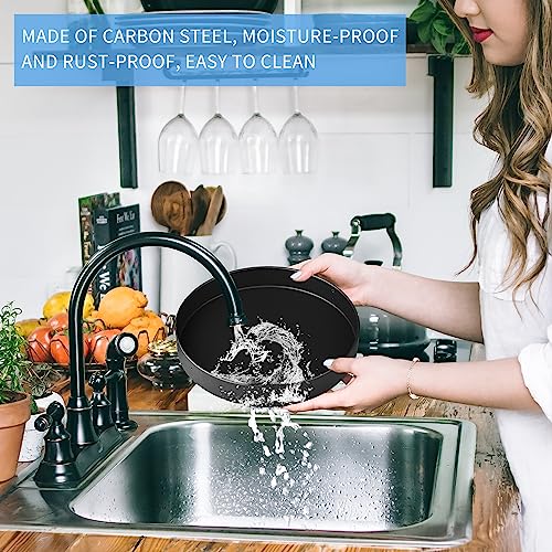 3 Tier Lazy Susan Turntable Organizer,10 Inch Carbon Steel Spice Turntable Organizer,Non-Skid Tiered Rotating Kitchen Spice Organizer,Suitable For Kitchen 3 Layer Storage Rack (Black) #TOP2