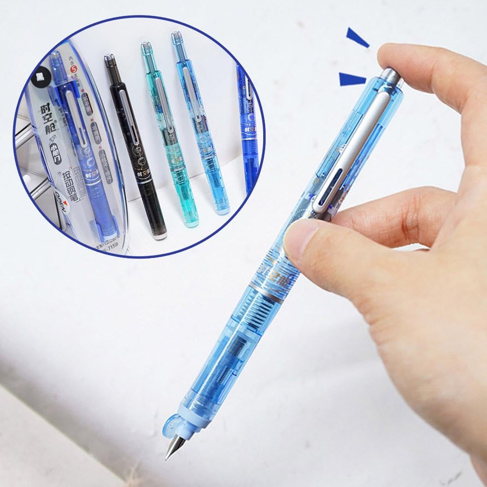 Stylo Plume Rétractable : Encre Bleue Et Noire De 0,38mm, Corps